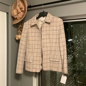 Size 8 Women’s JonesNewYork Beige Checkered Blazer